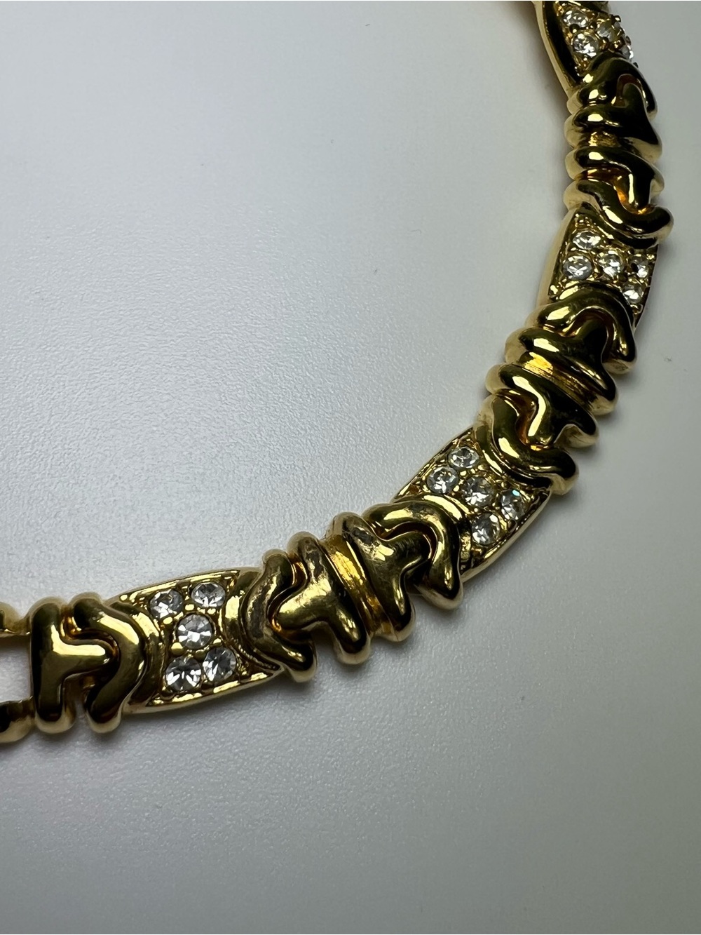 Joan Rivers gold-tone tennis bracelet links with embedded round crystals - Picture 2 of 4